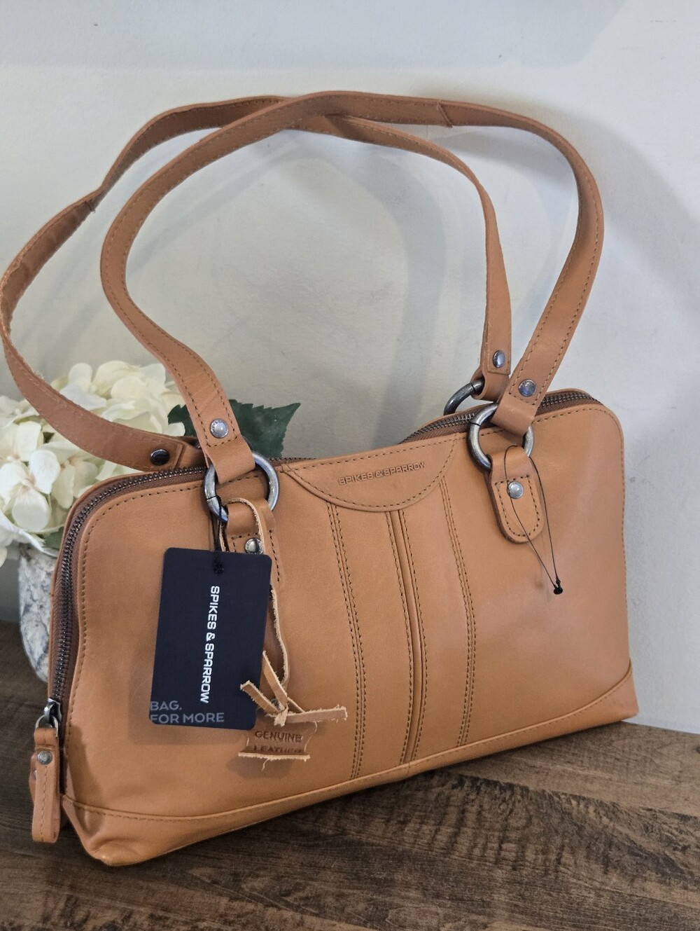 Spikes and Sparrow Leather Shoulder Bag
